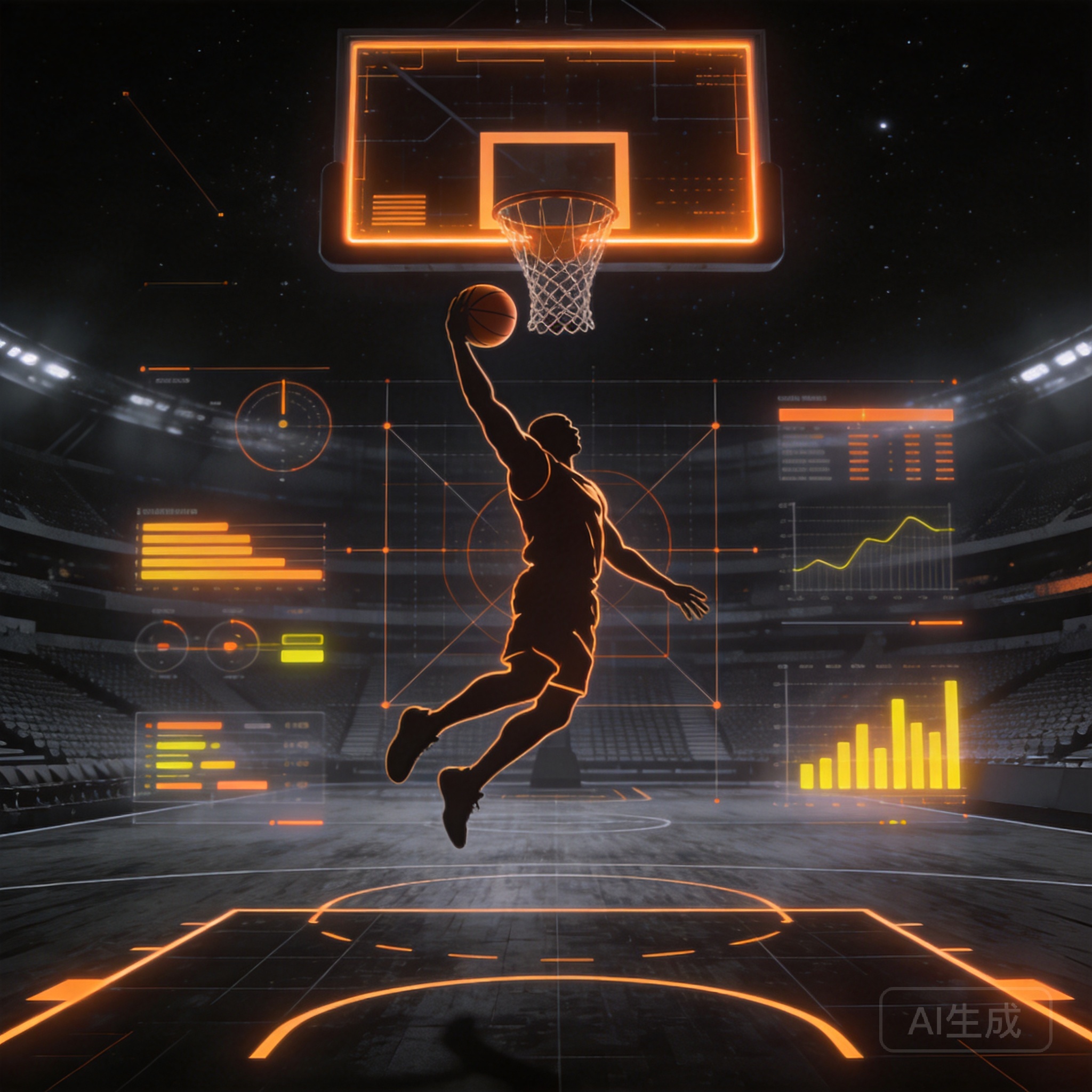 明日NBA预测主题插画